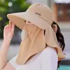Chal Sombrero para el Sol con Ala Ancha Sombrero para el Sol para Mujer Protección Solar de Verano Uv Paja Sombrero para el Sol de Copa Vacía Plegable