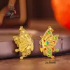 Tienda de Oro Mismo Estilo Flor de Esmalte Dorado Antigua Filigrana Mariposa Colgante Nuevo Estilo Chino Mariposa Soñadora Collar Cadena para Clavícula