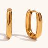 Europeu e americano Cross-border Hot Sale clássico mini O-shaped pequeno brinco de aço inoxidável banhado a ouro 18K simples luz luxo todos os brincos combinando
