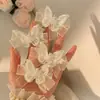 Horquilla de malla blanca con forma de mariposa y perla de Super Fairy para mujer, lazo de hada Mori, tamaño pequeño, accesorio para el pelo lateral
