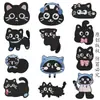 Novo Estilo Ins Coreano Preto e Branco Gato Fofo Bordado de Computador DIY Feito à Mão Autoadesivo Patch de Tecido para Patch Atacado
