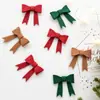 Nuchi Decoración Navideña Transfronteriza Adorno de Lazo DIY Hojas Navideñas Accesorios para Decoración de Árbol de Navidad Arreglo de Escena