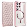 Funda de Cuero con Tapa Yadun Lingge para Samsung S25Ultra Funda para Teléfono Electrochapada Magnética S24Plus Funda Blanda S23