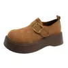 Zapatos Birkenstock de Suela Gruesa para Mujer que Aumentan la Altura 2026 Otoño Nuevos Mocasines Casuales Retro Sin Cordones