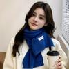 Bufanda de punto azul Klein estilo coreano para mujer invierno versátil cálida japonesa linda bufanda de pareja moda estudiantil fabricante