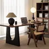 Mesa de comedor de madera maciza en color nogal, mesa y sillas de comedor para sala de estar de madera natural, escritorio largo grande, banco de trabajo, escritorio grande integrado para conferencias y oficina