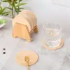 Porta-copos de Bambu e Madeira em Estoque Transfronteiriços, Bases Redondas de Isolamento Térmico, Porta-copos de Madeira Maciça, Bases Impermeáveis para Copos, Tapetes de Café DIY