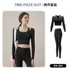 Ropa de Yoga para Mujer 2025 Nuevo Estilo Pilates Ropa de Entrenamiento de Alta Gama Tops Deportivos Adelgazantes Fitness Manga Larga Modelos de Otoño e Invierno