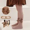 Nuevas medias de primavera y otoño color rocke patrón espiga de trigo estilo pastoral flores pequeñas lazo grande calcetines de bebé al por mayor