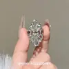 Anel de Nó Chinês Vintage Totalmente cravejado, Anel Retrô de Prata de Alto Padrão, Anel de Moda Exagerado Versátil Exquisito