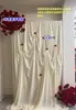 Tela de Fondo Plegada en Abanico Color Blanco Crudo Champaña Banquete de Primer Año Fiesta Fotografía Accesorios para Fotos Arreglo de Cumpleaños Compromiso