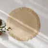 Tapete Simples de Mesa Novo de Fábrica Papel de Isolamento Térmico Tapete de Mesa com Borla Tecida Suprimentos de Mesa para Sala de Estar Decoração de Tapete de Mesa