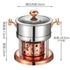 Olla Individual Caliente con Estufa de Alcohol de Acero Inoxidable para Una Persona