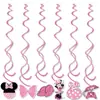 Conjunto de Decoração para Festa de Aniversário com Tema Arroz Rosa Banner de Aniversário Pratos de Papel Guardanapos de Papel Toalha Decoração para Topper de Bolo