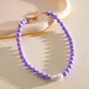 Collar de Cadena de Acrílico con Perlas Dopamina Europeo y Americano, Cadena para Clavícula Dulce y Única a la Moda, Joyería de Nicho de Alta Gama para Mujeres