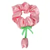Novo scrunchie floral transfronteiriço, estilo princesa coreano, elástico de cabelo elegante de tulipa, corda de cabelo versátil e com vibe casual