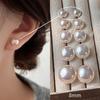 Más fáciles para combinar el mismo estilo de Match Blogger Pendientes de Perlas Rosadas Shijia Redondos Aguja de Plata Esterlina S925 Pendientes Clips para Orejas Estilo Ins para Mujer