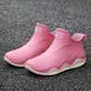 Sapatos de chuva de casal de tubo curto transfronteiriço Sapatos masculinos de cano baixo Estilo coreano Sapatos de água Fundo grosso Boca rasa Sapatos de borracha de cozinha antiderrapantes para homens e mulheres