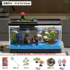 Acuario Transparente Ecológico para el Hogar, Acuario Cuadrado de Escritorio para Pez Betta, Tanque de Arroyuelo para Paisajismo de Oficina y Sala de Estar, Tanque de Cría de Tortugas