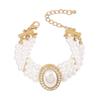 B1993 Chanel Elegante Rico Elegante Pulsera Perla de Imitación Pedrería Resina con Cuentas Estilo Frío Pulsera
