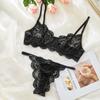 Ins2025 Camisola de Encaje Popular Europea y Americana Conjunto de Lencería Sexy Transparente para Mujer en Stock