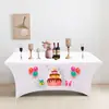 Capa de Mesa Retangular Elástica 1.4m/1.8m/2.4m Transfronteiriça Decoração para Exterior Hotel Casamento Festa Fabricante de Toalhas de Mesa Atacado