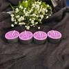 Fábrica en stock, vela de pentagrama de aromaterapia de color con carcasa de aluminio, decoración de escritorio, 4 piezas, lámpara de vela pequeña redonda de deseos