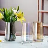 Estilo Ins Escandinavo Florero de Vidrio Colorido Hecho a Mano Galvanizado Adornos para Sala de Estar Arreglo Floral Hidroponía de Flores Hogar Creativo