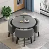 Juego Sencillo de Mesa y Sillas para Reuniones para Recepción, Negociación, Ocio, Mesa Redonda para Recepción de Invitados, Uso Comercial, Adecuado para Tiendas de Té de Leche y Postres