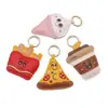 Llavero de cuero de moda de hamburguesa y papas fritas, accesorio de bolso de alta gama, llavero lindo y versátil, regalo pequeño