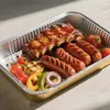 Caixa de Almoço Descartável de Folha de Alumínio para Churrasco, Dourada, Espessada, Quadrada, Caixa Selada de Folha de Alumínio, à Prova de Vazamentos, Resistente a Altas Temperaturas, Selada e à Prova de Vazamentos