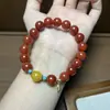Pulsera de Ágata Amarilla Natural para Mujer, Diseño de Lujo Ligero, Pulsera de Cuentas, Joyería de Gama Alta, Nicho