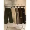 Chá Verde Limão Outono Estilo Coreano Relaxado Veludo Cotelê Versátil Emagrecedor Cobre Defeitos Perna Larga Calças Casuais Roupas Femininas 11336