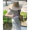2026 Camisa Rayada Mujer Manga Corta Francesa Camisa Suave Simple Viaje Diario Top Nicho Verano