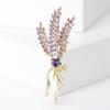 Broche de espiga de trigo com micro cravação de zircônia, estilo coreano, moderno, de alta qualidade, simples, tendência, para terno, jaqueta, roupa, alfinete de roupa