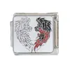 Novo Módulo Elástico Italiano Aço Inoxidável Série Estampa de Leopardo Corrente de Pulseira Destacável DIY Módulo de Acessório Decorativo