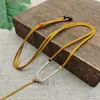 Cordão de pingente concêntrico elegante ajustável Corda para pescoço de ágata de jade Pingente de jade da marca Jade Corrente para suéter masculina e feminina