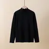 Camiseta Térmica de Cuello Medio para Adolescentes, Top de Algodón de Color Sólido para Hombre Otoño, Camiseta de Manga Larga para Otoño e Invierno con Cuello Medio Protector