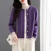 Suéter Grueso de Punto Corto para Mujer Estilo Coreano Otoño-Invierno 2026, Nuevo Top Casual Versátil de Moda, Cárdigan de Punto