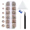 Taladro de uñas transfronterizo al por mayor juego de pedrería de 12 rejillas ss4-ss16 combinación multitanño juego de herramientas de pedrería plana