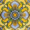 Azulejos Pequeños de Flores Amarillas 100X100 Azulejos de Flores Brillantes Esmaltados Mediterráneos Azulejos de Pared para Friso de Cocina Lavabo
