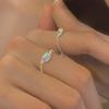Anillo de plata de ley 925 con diseño de nicho de piedra lunar para mujer, anillo de dedo con diseño de tirador, sencillo, moderno, ligero, de lujo, elegante.