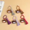 Chaveiro Pingente Tassel Madeira Arco-Íris Fofo Curativo Chibi Maruko Versátil Pingente de Bolsa Ornamento Fofo Divertido Presente