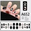 Otoño e Invierno Suave Deseo Puro Estilo Simple Usar Parche de Arte de Uñas Corto Mediano y Largo Blanco Removible Parche de Uñas Postizas