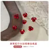 Decorações Vermelhas Brilhantes para Unhas de Ano Novo, Bolas de Diamante de Cristal Mini com Acabamento Cintilante, Acessórios de Diamante para Unhas Atacado