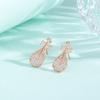 Adornos Plateados Estilo Chino Pendientes Pipa de Plata de Ley S925 para Mujer Completamente Diamantados Tendencia Instrumentos Musicales Pendientes de Violín Diseño de Nicho