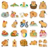 100 lindas pegatinas de capibara animal de dibujos animados versión Q impermeable decorativa funda de teléfono laptop pegatina de cuenta de mano