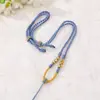 Lanyard com nó de flor de pêssego trançado feito à mão estilo chinês Peças de acessório DIY Cordão de colar Cordão para chaveiro Fabricante atacado