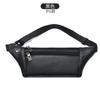 Nova bolsa de cintura urbana simples dos homens PU de couro de três camadas multi-uso saco peito com fone de ouvido buraco esportes dinheiro coleção cintura bolsa moda