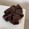 Scrunchie de Satín Grande de Color Sólido Simple de Alta Calidad Elástico Versátil para Moño Accesorio para el Cabello